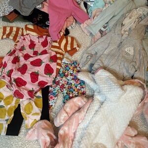 Lot of baby girl clothes. Over 50 pieces ranging from 0-12 months.